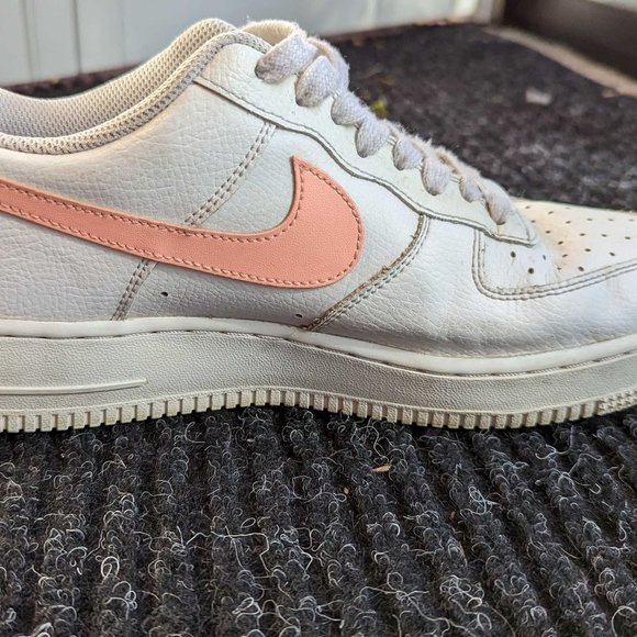 💖HP💖 Nike Air Force 1 Low Leather Trainers AH0287-102 Oracle Pink - Picture 8 of 12
